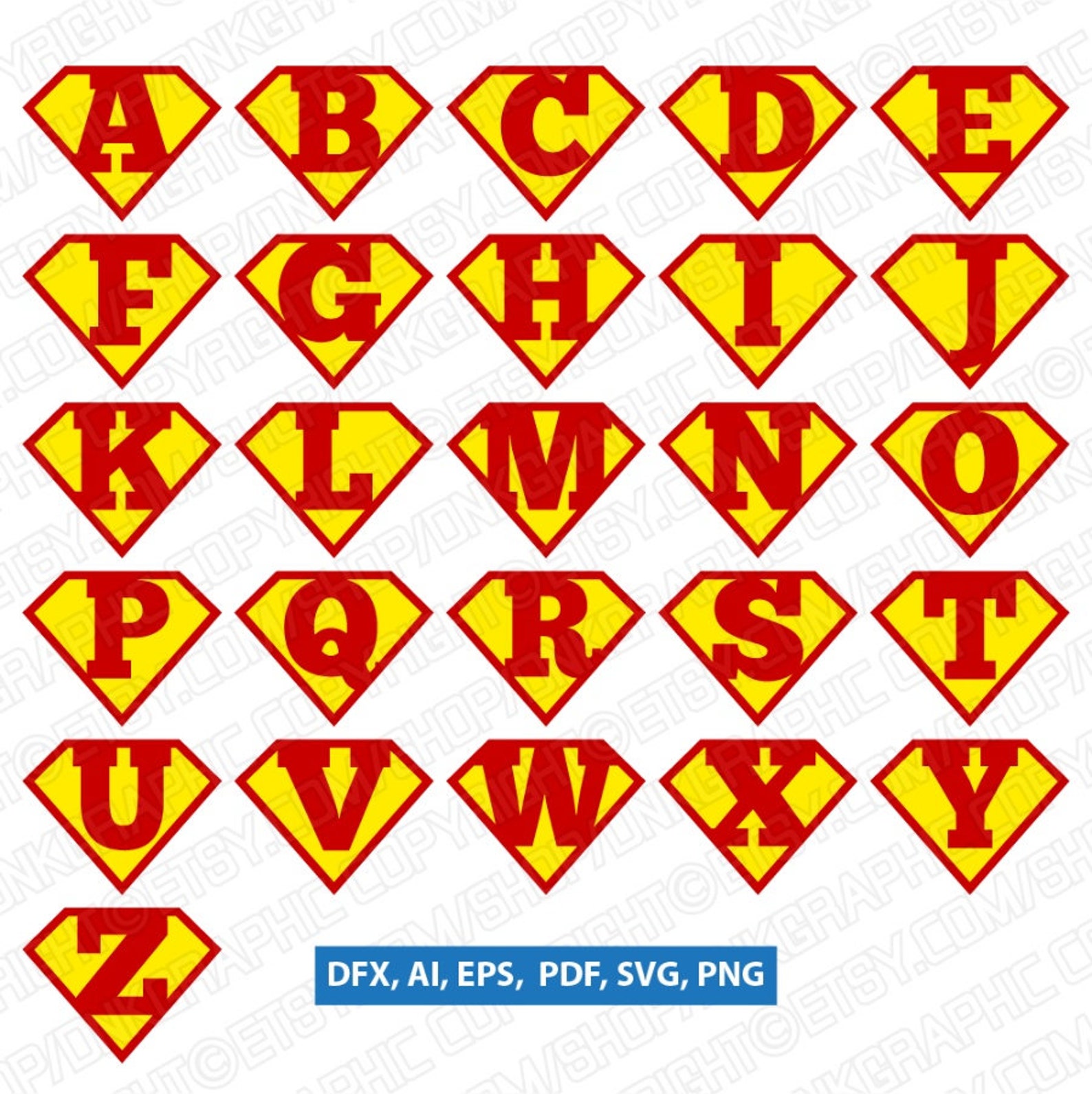 Superhero Superman Letter Font Alphabet Lettering Party SVG | Etsy