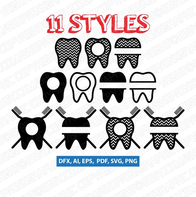 Download Dentist Dental Tooth Chevron Monogram Frame SVG Vector | Etsy