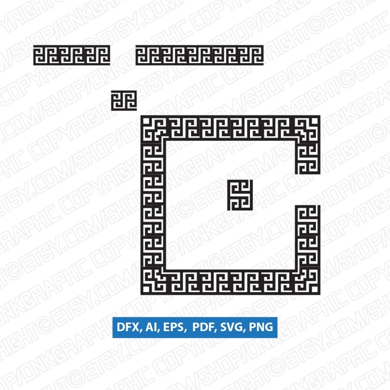 Download 17 Styles Square Straight line Versace Greek Border ...
