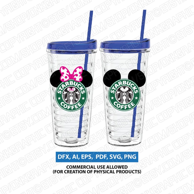 10 Styles Starbucks SVG Disney Mickey Minnie Mouse Cup | Etsy