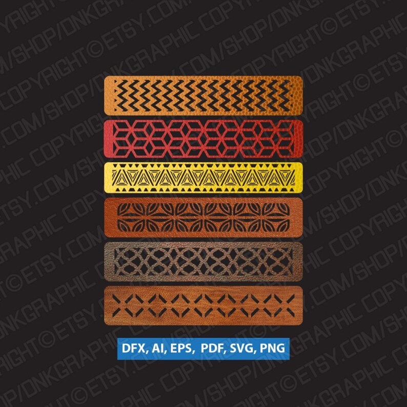 Download 6 Syles Leather Cuff Bracelet Svg Jewelry Template Dxf Etsy