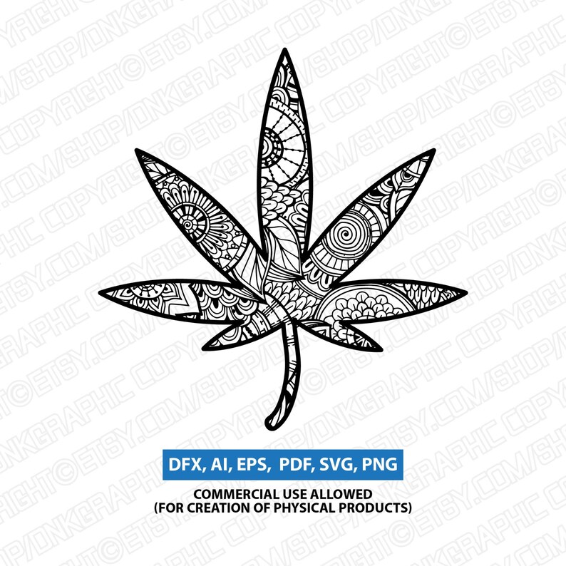 Download Marijuana Cannabis Mandala Zentangle SVG Laser Cut CNC ...