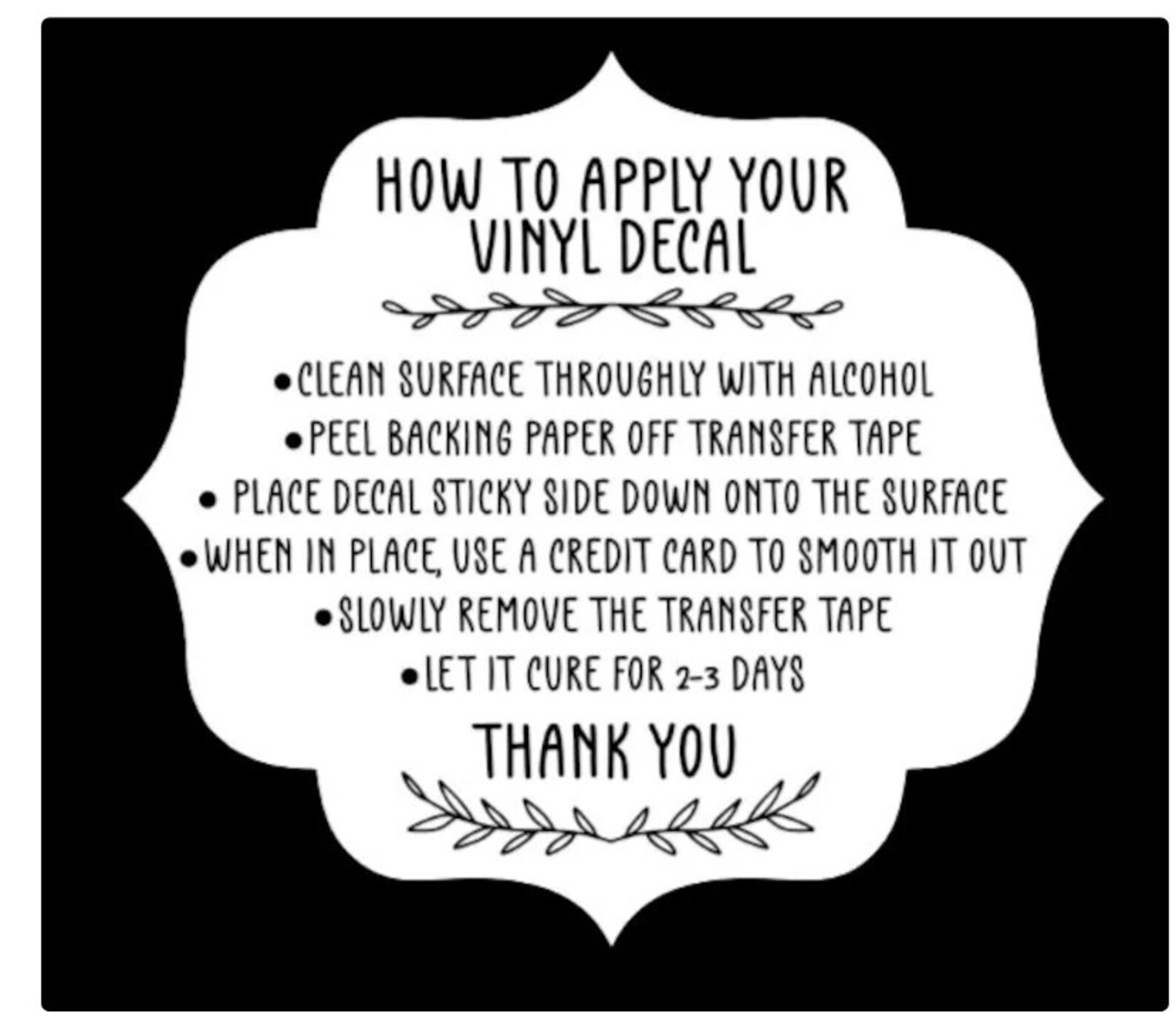 How to Apply a Vinyl Sticker Etsy