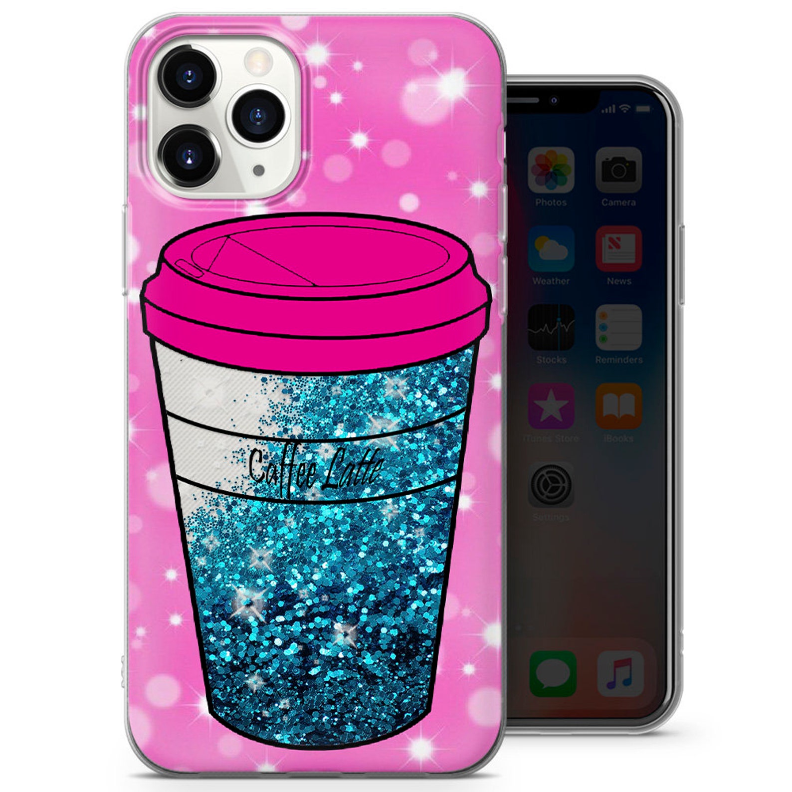 Blue Liquid Glitter Phone cases Diamond design for iPhone 11 Etsy