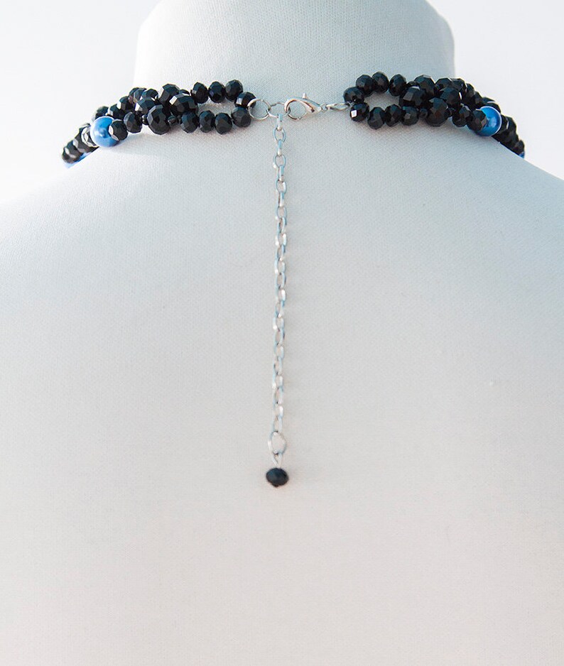 Glamour Necklace Rock Necklace Gothic Choker Discrete Black Blue Choker Gothic Bride Choker Elegant Choker