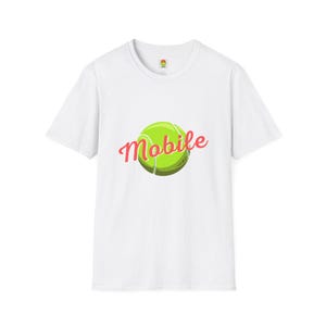 Mobile, AL Loves Tennis T-Shirt, Tennis Lover Graphic Tee, Tennis Player Gift Idea, Softstyle Unisex Tee, Tennis Fan Apparel