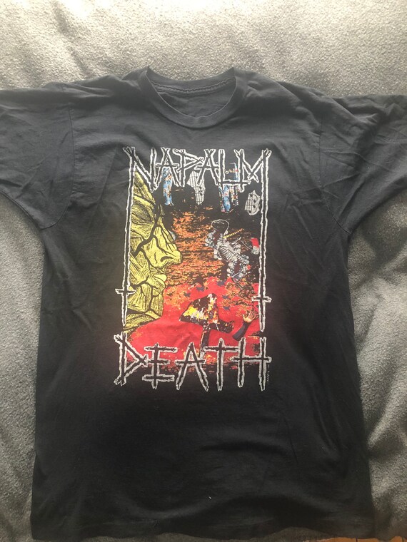 Napalm Death Harmony Corruption Shirt Earache Records 1990 