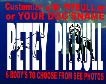 Custom Pitbull Vinyl Decal: Personalized Dog Name Sticker