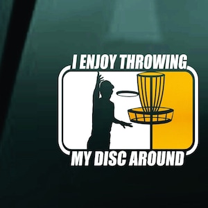 Frisbee golf, Disc golf,flying disc, car window decal.Customize what YOU want it to say. Frisbee golf gift  husband, gift for dad, gift  mom