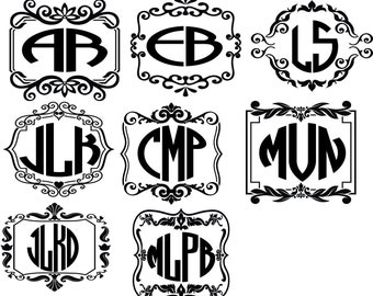Custom monogram car decal with choice of outline from custom monogram font. These decals make great monogram gifts.