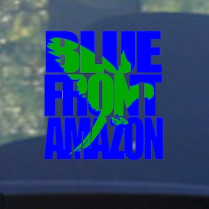 Custom parrot decal or parrot stickers for car, laptop. Bird art your feathered friend. Blue front, cockatoo, military macaw, african grey