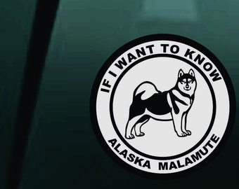 Adesivo in vinile Alaska Malamute: adesivo per auto, laptop e tablet