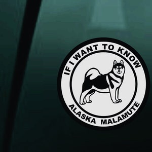 Alaska Malamute sticker, decal, dog mom, k9 dad and puppy lover, decal, Cute malamute gift