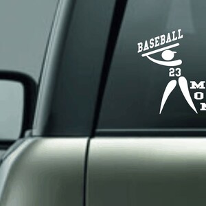 Baseball  mom. Car window decal, gift for mom, with player number and position,  little league, tee ball softball