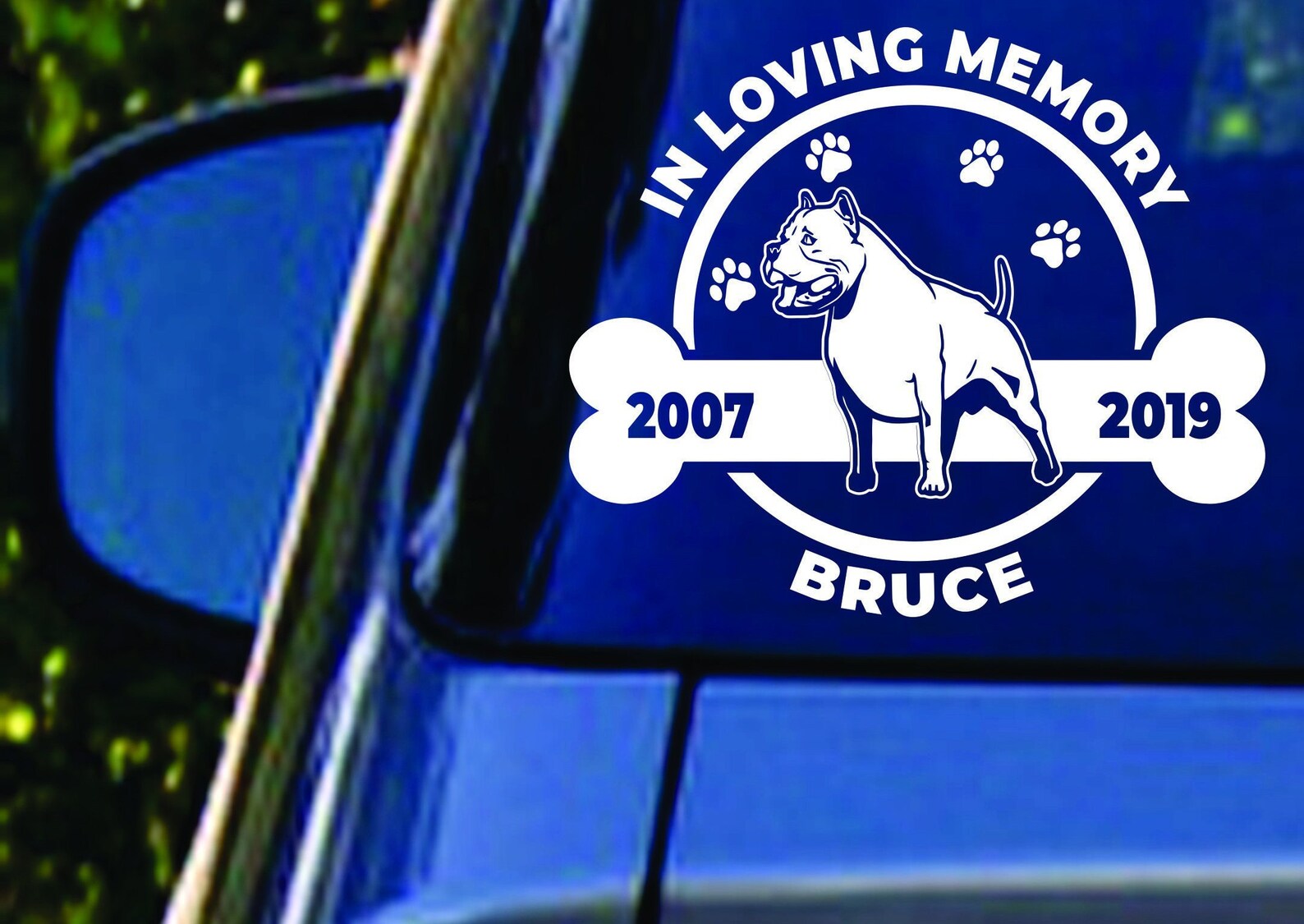 Dog Memorial Car Decal, Dog Passing Decal. in Loving Memory Sticker