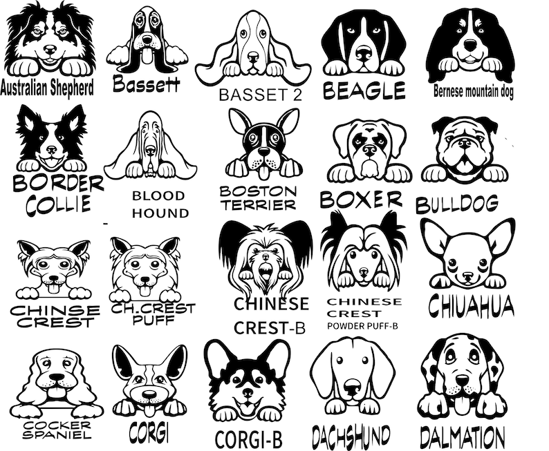 Vinyl Dog Decals Custom Dog Lover Gift for Cars From Dog Clip Etsy