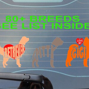 Customizable dog silhouette car decal personalized sticker with name. custom car decal, For dog mom, for dog lover, window, or laptop, pet,