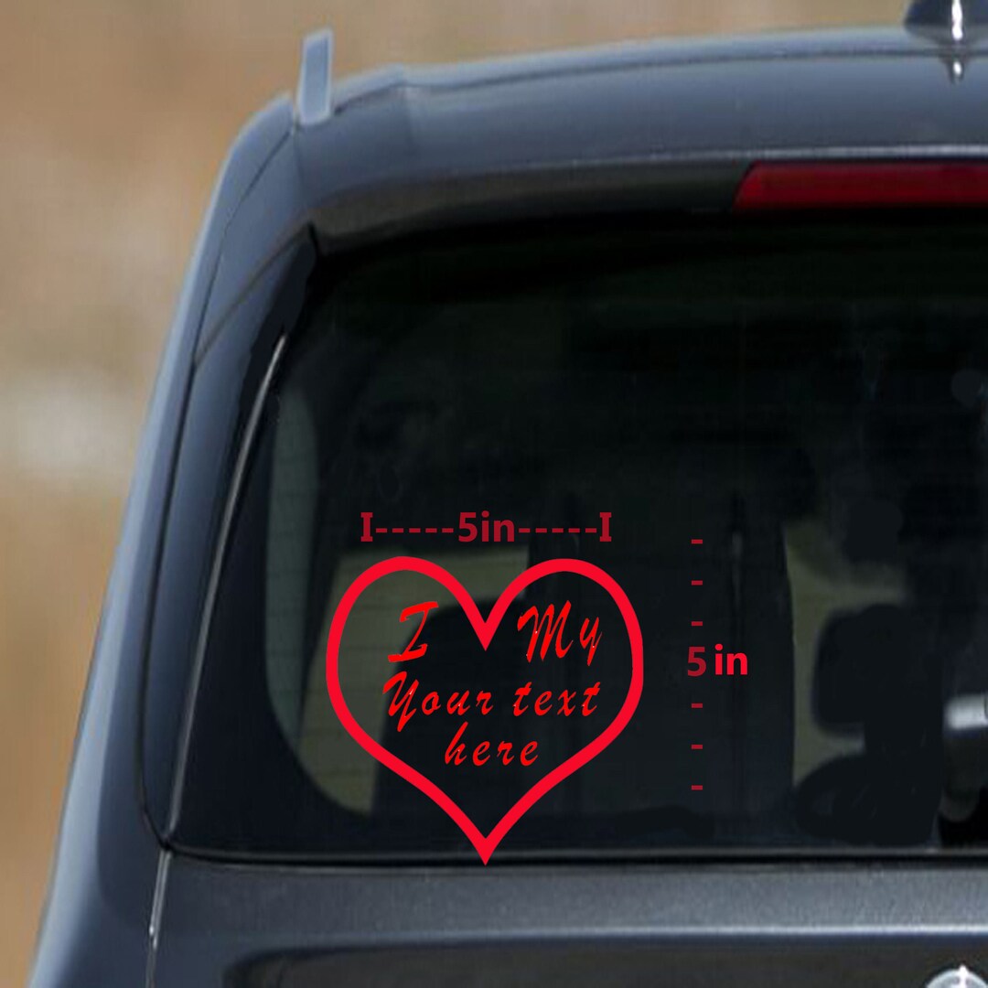 Personalized Heart Decal: Custom Vinyl Sticker for Laptop or Car - Etsy