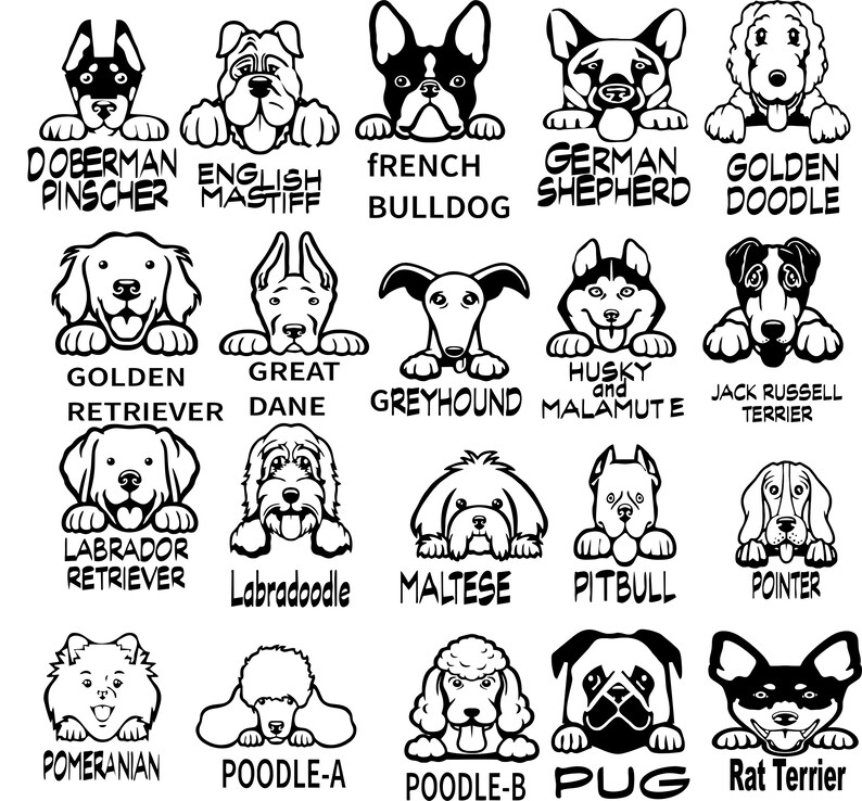Vinyl Dog Decals Custom Dog Lover Gift for Cars From Dog Clip Etsy
