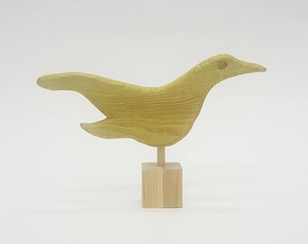 Hand-carved wooden bird sculpture C_02