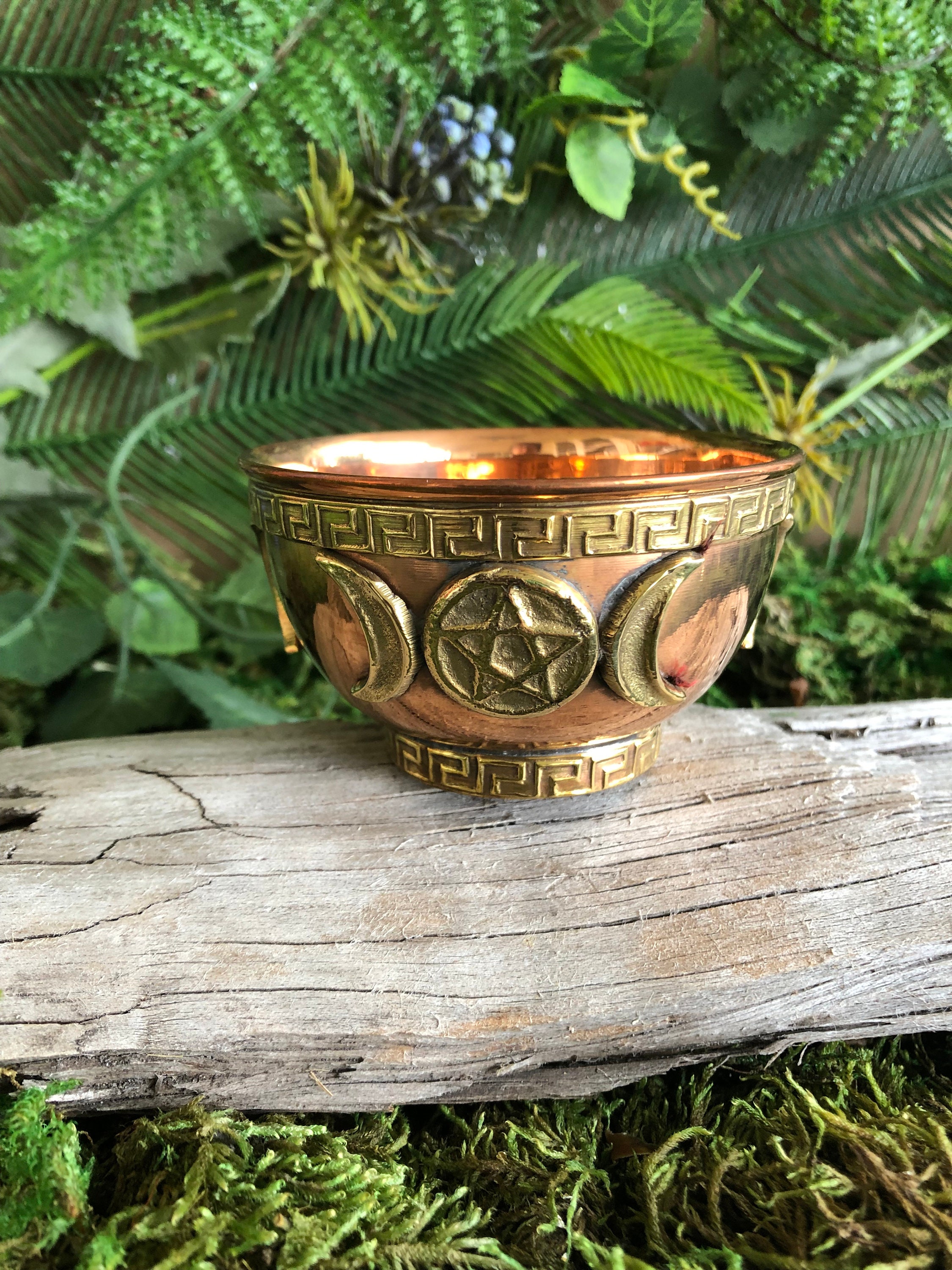 Copper Offering Bowl 3 Altar Wiccan Pagan Witchcraft Etsy