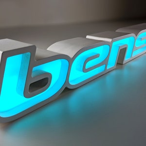 Personalised name light. Custom made Illuminated LED Sign. Freestanding. For interior use