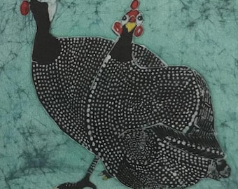Quail Batik Print Notecard with Envelope (single) / Birds / Original Artwork / Suitable for all Occasions