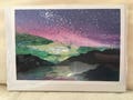 Northern Lights Batik Print Notecard with Envelope (single) / Aurora Print / Original Artwork/ Suitable For All Occasions