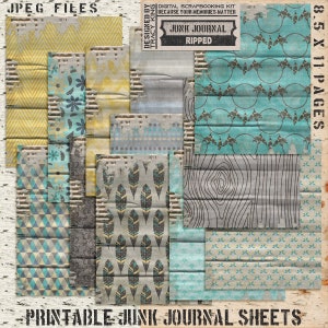 Ripped Patterned Papers 1 - Printable or digital use, 8.5 X 11 inches, Amazing Quality!