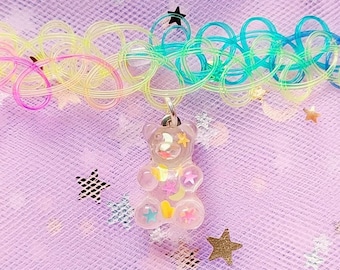 Kawaii snoep choker ketting - Lolly gummy beer snoep hars Harajuku stijl ketting - Magical Girls esthetiek Fairy Kei choker