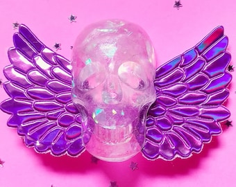 Creepy Cute Pastel Goth Skull Brooch - Steampunk LoLita style - Terror accessories Yami Kawaii- JFashion Harajuku Gothic-Halloween outfits