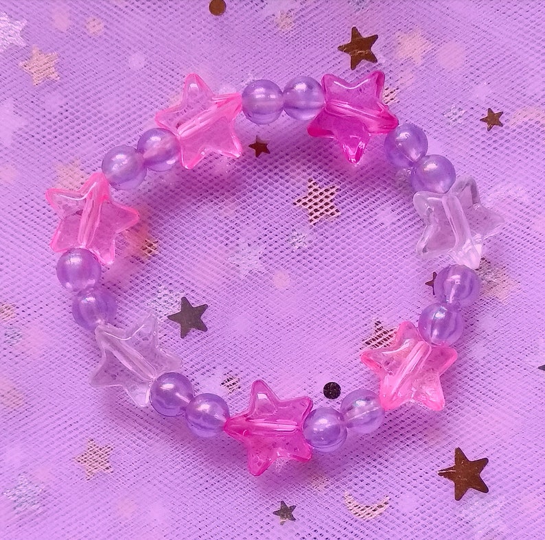 Pastel Fairy Kei Bracelet Kawaii Stars Kawaii Tsundere - Etsy