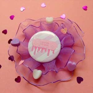 Capsule Bunny and Menhera Band Aid Rosette Brooch Button-Harajuku Lace Cute Soft Pink Purple-Pastel Fairy Kei Guro Kawaii-Yami Kawaii Pin I'll Hurt You Back