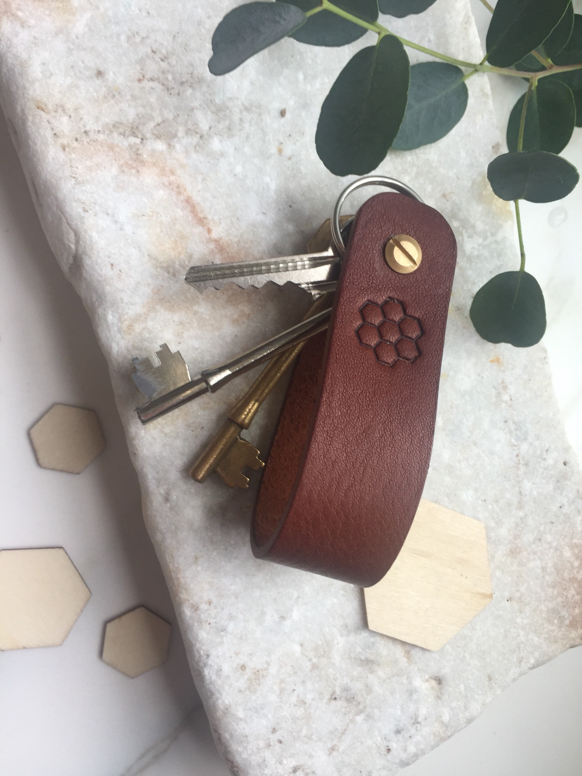Minimalist EDC Leather Key Holder/ Keychain / Key Organiser Italian Buttero  Leather Leather Gift 