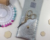 embroidery scissors pouch - scissors cover - gift for embroidery - leather scissor protector - leather purse , bag , gift ,