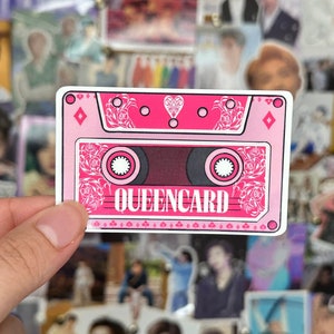 Queencard (G)-Idle Cassette Tape Waterproof Vinyl Kpop Sticker for Laptop, Water Bottle, Phone Case