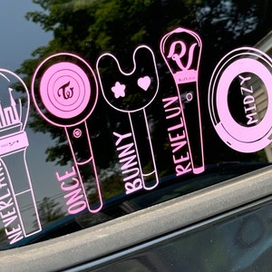 Kpop Car decal, Vinyl sticker, Light Stick, Sticker for cars - Girl Groups