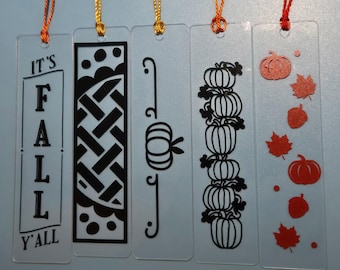 Fall Aesthetic Acrylic Bookmarks - Cozy Autumn Bookmark with Tassel