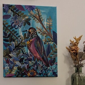 Speckled Bird - acrylic painting on canvas