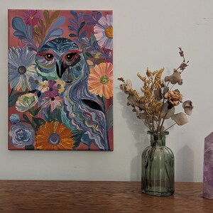Lovely Owl - acrylic painting on canvas