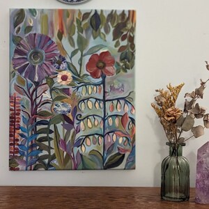 Abstract Flowers - acrylic painting on canvas