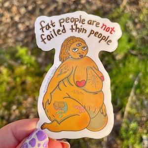Body positives Fett Braun Babe bronze Punk Tattoo Mantra Aufkleber Selbstliebe intuitives Essen Befreiung Anti-Diät