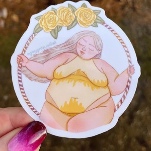 Rose hoepel babe lichaam positief vet plus size sticker waterdichte bloem valentijnsdag romantisch roze handgemaakt