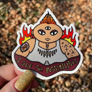 Sticker imperméable déesse Sagittaire Babe Mantra livraison gratuite astrologie alimentation intuitive corps libération positive des graisses anti régime