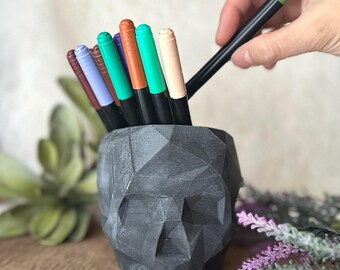Skull| Geometric Concrete Planter Pot | Cement Plant Pot | Indoor Home Decor | Handmade | Succulent | Candle Holder