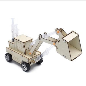 DIY Wooden Hydraulic Loader Kit: STEM Educational Toy