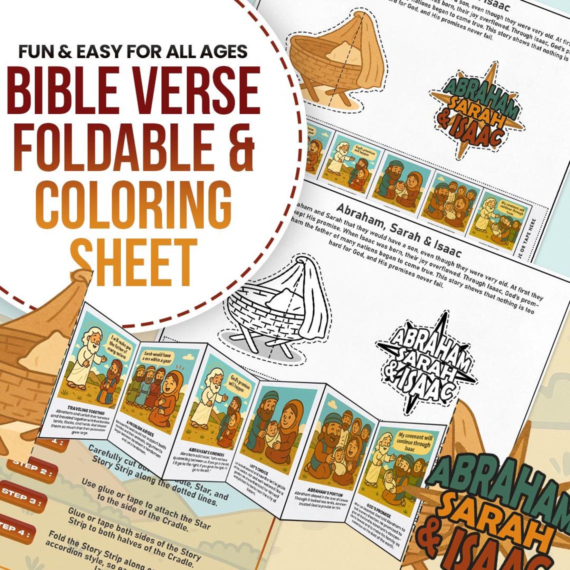 Abraham, Sarah & Isaac Instant Download, Great for Christian Kids ...