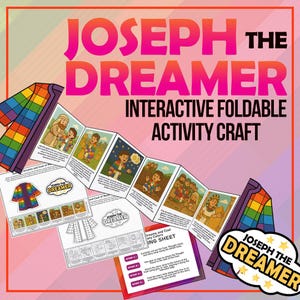 Instant Download Joseph and the Coat of Many Colors foldable craft activity, great for christian kids, homeschooling, and Sunday School
