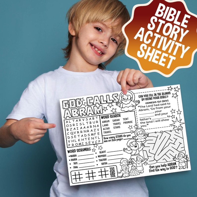 God Calls Abram Activity Sheet – Instant Download, Great Craft for ...
