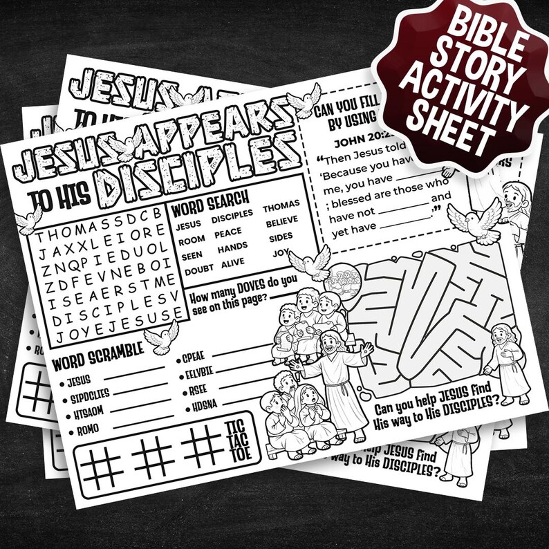 Jesus Appears to His Disciples Craft Printable, Bible Story Activity ...